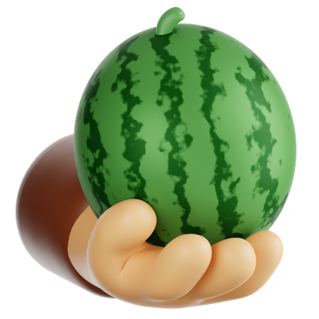 Sosteniendo sandia  3D Icon