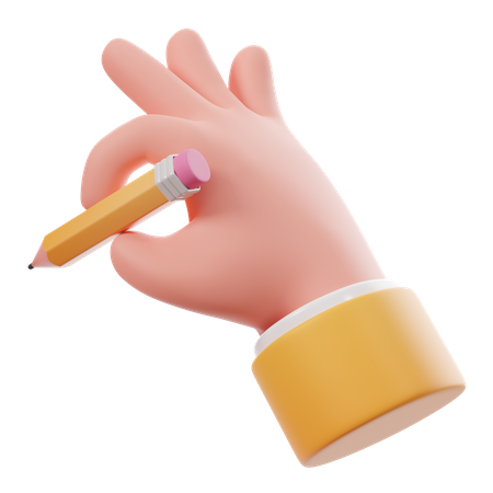Sosteniendo un gesto con la mano de lápiz  3D Icon