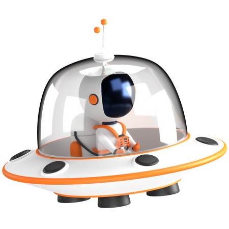Soucoupe ovni volante astronaute  3D Icon