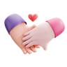 3d love handshake logo