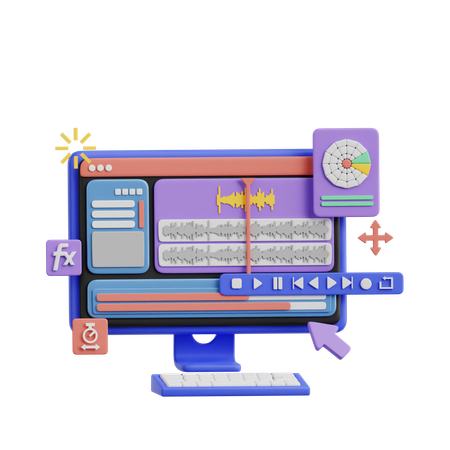 Sound Editing  3D Icon