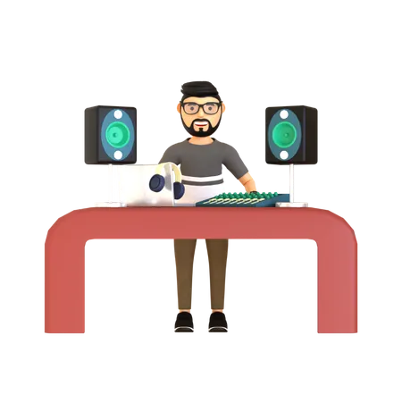 Sound Engineer  3D Illustration