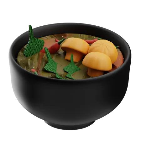 Soupe au poulet épicée  3D Icon