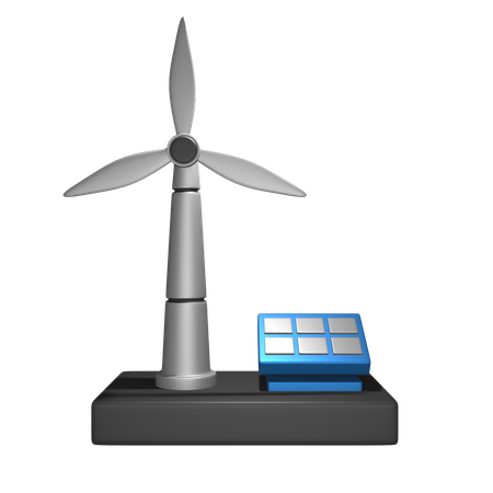 Source d'énergie renouvelable  3D Icon