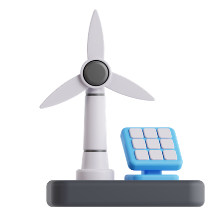 Source d'énergie renouvelable  3D Icon