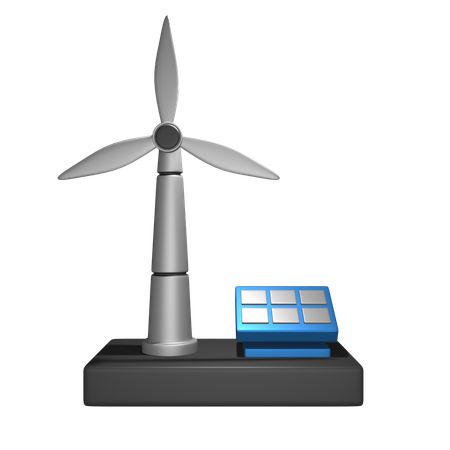 Source d'énergie renouvelable  3D Icon
