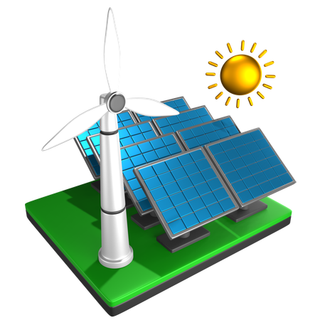 Source d'énergie renouvelable 3D Icon