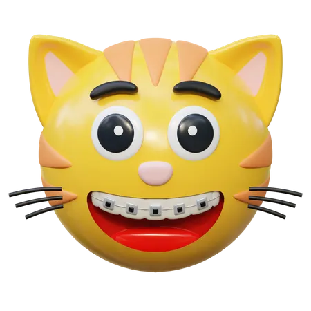 Souriant avec un appareil dentaire  3D Icon