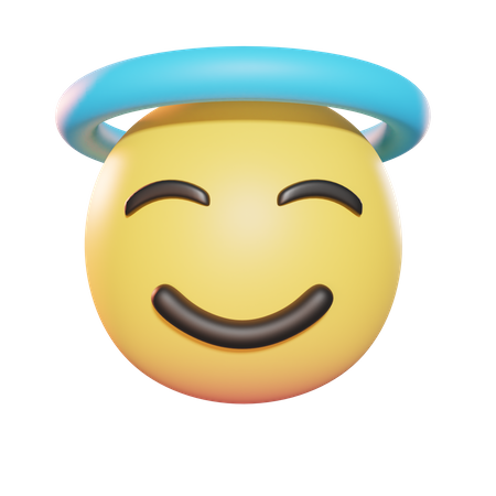 Souriant avec auréole  3D Icon