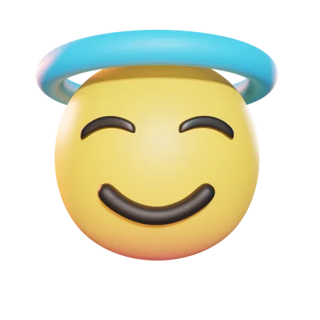 Souriant avec auréole  3D Icon