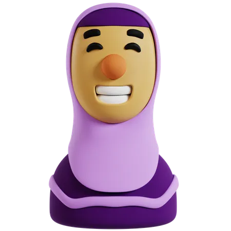 Avatar musulman souriant  3D Icon