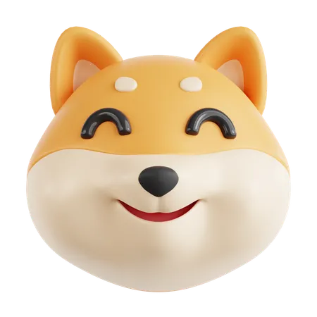 Shiba inu souriant  3D Icon
