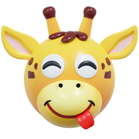 Émoticône girafe sourire effronté  3D Icon