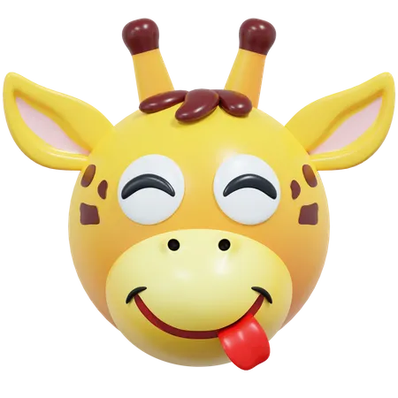 Émoticône girafe sourire effronté  3D Icon