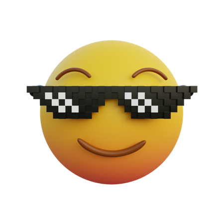 Sourire émoticône portant des lunettes de soleil comme un patron  3D Emoji