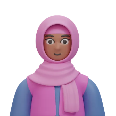 Sourire à la femme du hijab  3D Icon