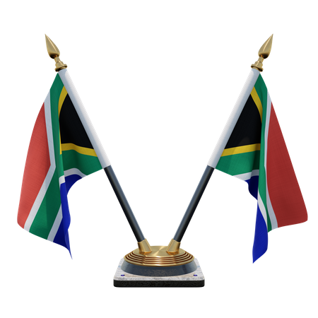 South Africa Double (V) Desk Flag Stand  3D Icon