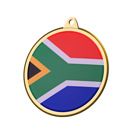 South Africa Flag Medal Badge  3D Icon