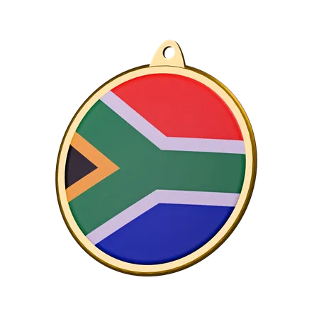 South Africa Flag Medal Badge  3D Icon