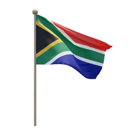 South Africa Flagpole  3D Illustration