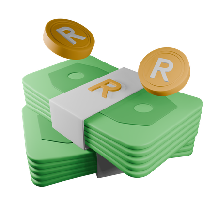 South African rand  3D Icon