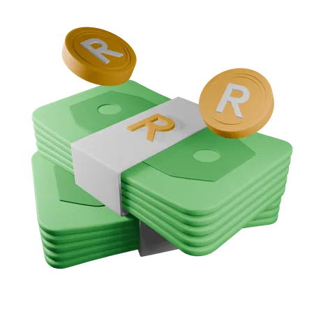 South African rand  3D Icon