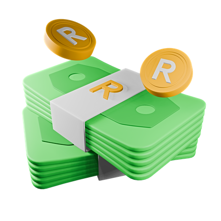 South African rand  3D Icon