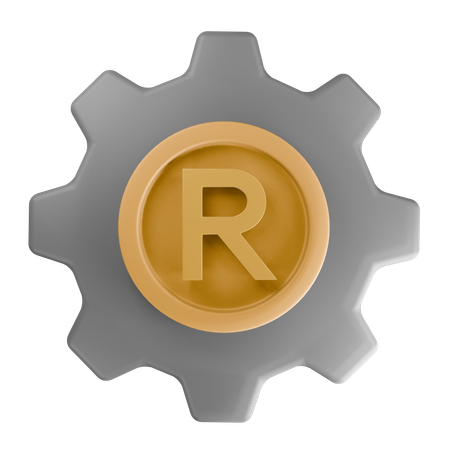 South African rand  3D Icon