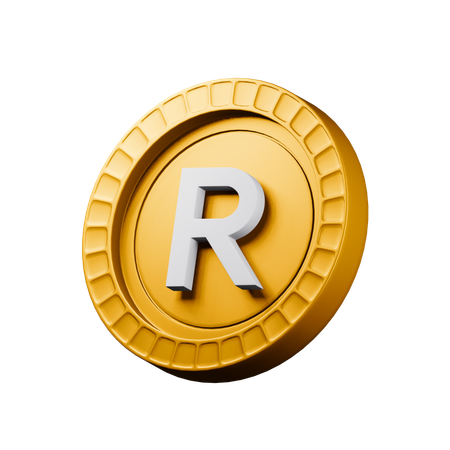 South African rand  3D Icon