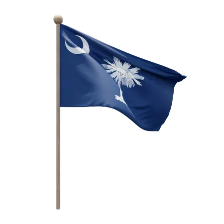 South Carolina Flagpole  3D Flag