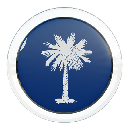 South Carolina Round Flag  3D Icon