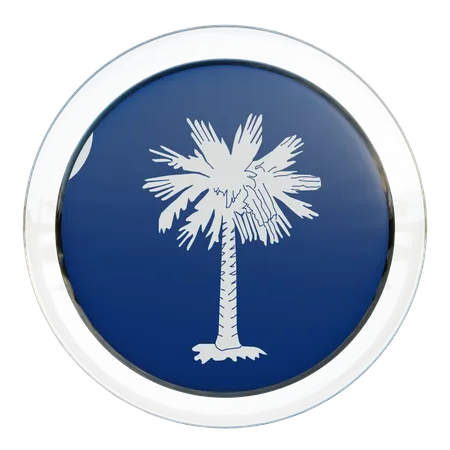 South Carolina Round Flag  3D Icon