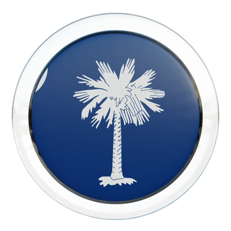 South Carolina Round Flag  3D Icon
