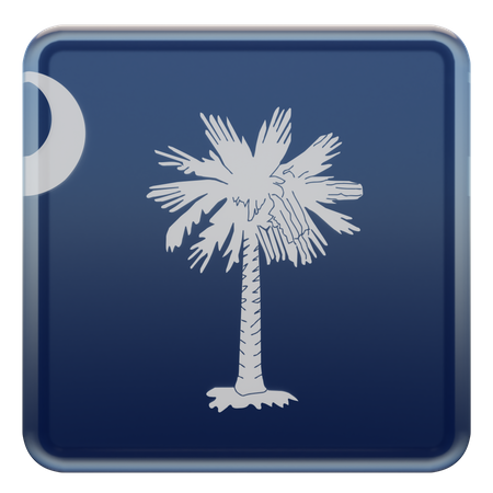 South Carolina Square Flag  3D Icon