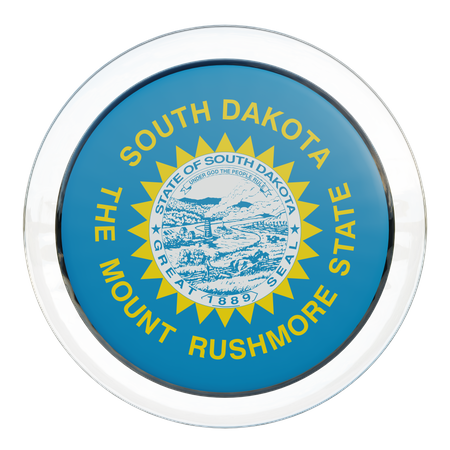 South Dakota Round Flag  3D Icon