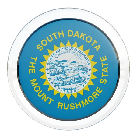 South Dakota Round Flag  3D Icon