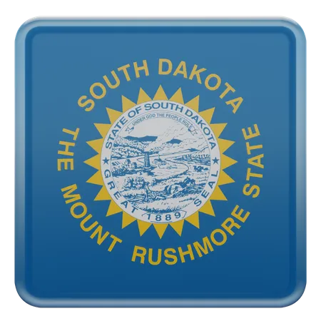 South Dakota Square Flag  3D Icon