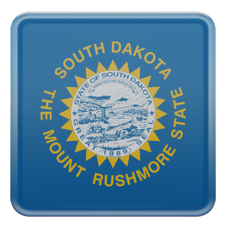 South Dakota Square Flag  3D Icon