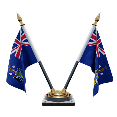 South Georgia and the South Sandwich Islands Double Desk Flag Stand  3D Flag