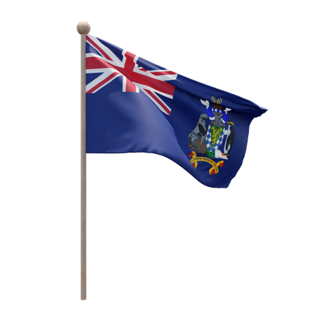 South Georgia and the South Sandwich Islands Flagpole 3D Icon