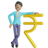 3d indian currency symbol
