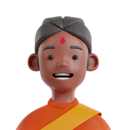 South Indian Man  3D Icon