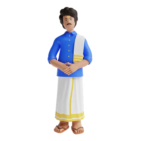 South Indian man  3D Illustration