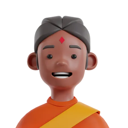 South Indian Man  3D Icon