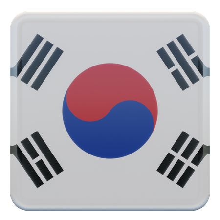 South Korea Flag 3D Illustration
