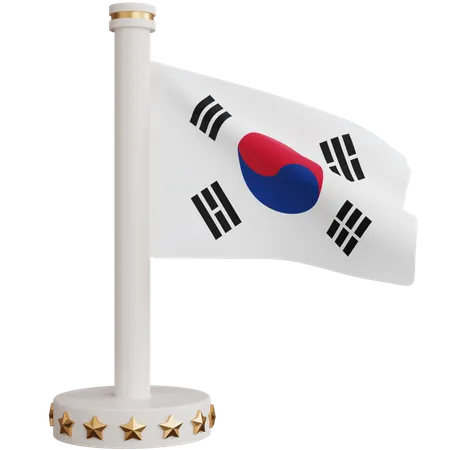 3 D Rendering South Korea Flag Isolated 3D Icon