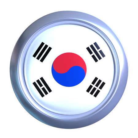 South Korea Flag Emblem  3D Icon