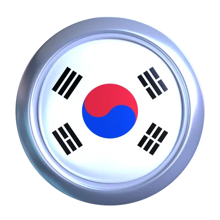 South Korea Flag Emblem  3D Icon