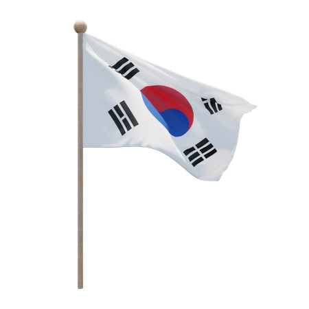 South Korea Flagpole  3D Icon