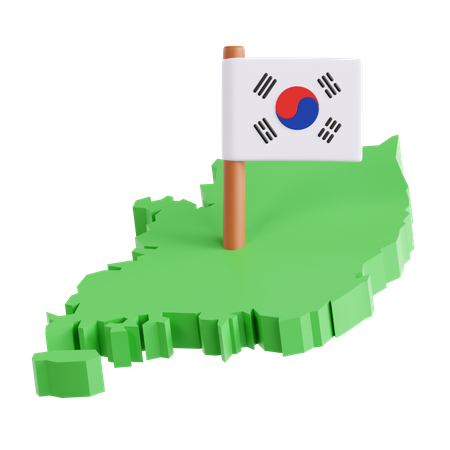 South Korea Map  3D Icon